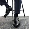 British Monk Shoes Trendy Three-joint Buckle Monk Leather Shoes Men's Inner Height Increase Business Dress Wedding Groom Shoes