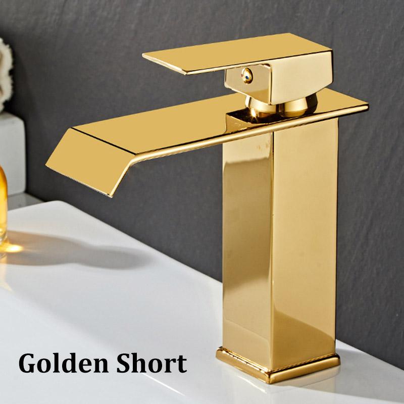 Waterfall Stainless Steel Hot and Cold Water Faucet Above Counter Basin Bathroom Splash-proof Basin Faucet