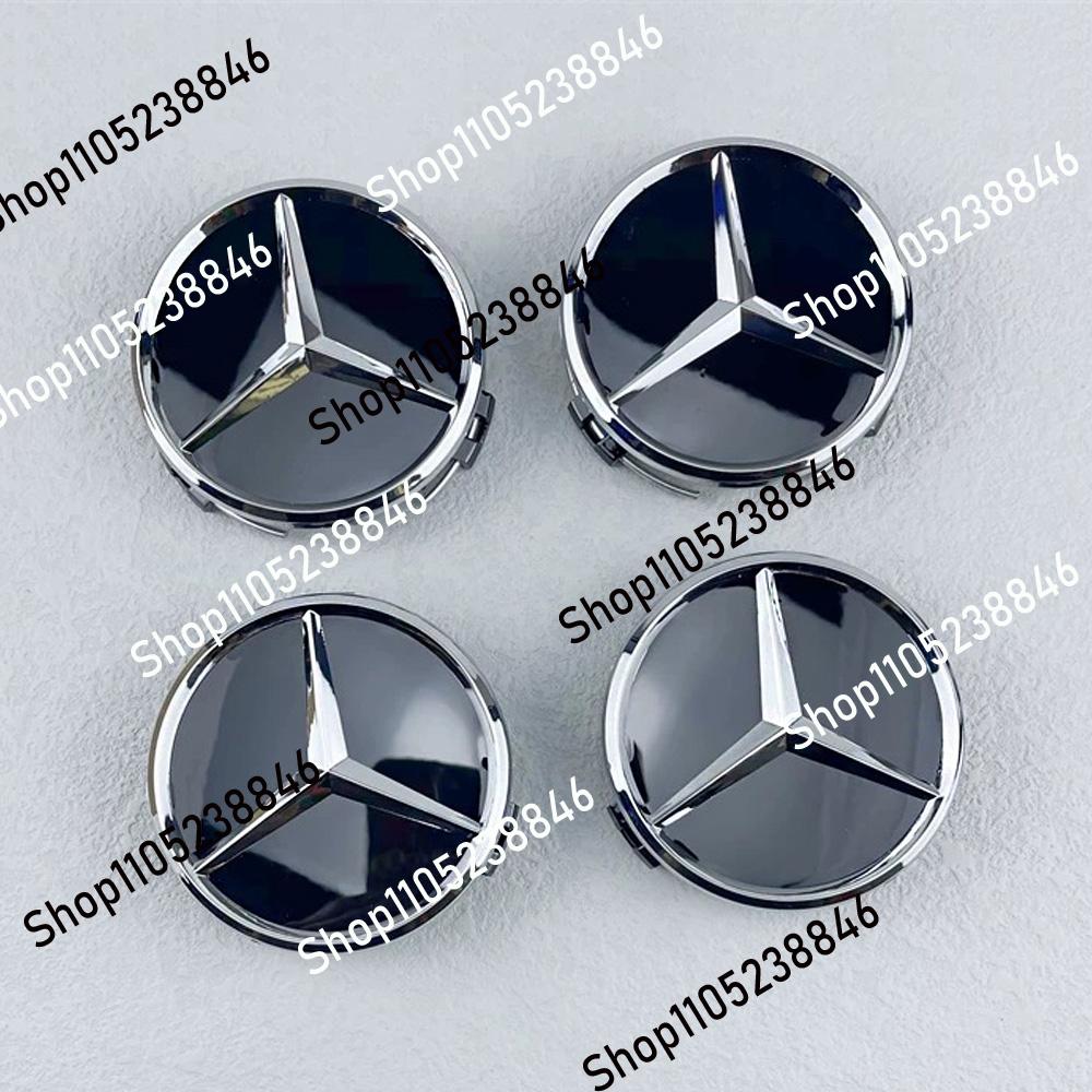 For Mercedes Benz amg For Mercedes Benz AMG 4PCS 75mm Car Wheel Center Hub Caps Cover B/C/E/S Class w204 w211 w205 W212 w203 w213 w124 car accessories