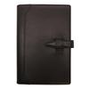 Da Vinci Grande Olive Couro Caderno Sistema Bíblia 15mm Couro Genuíno DB302 [Preto]