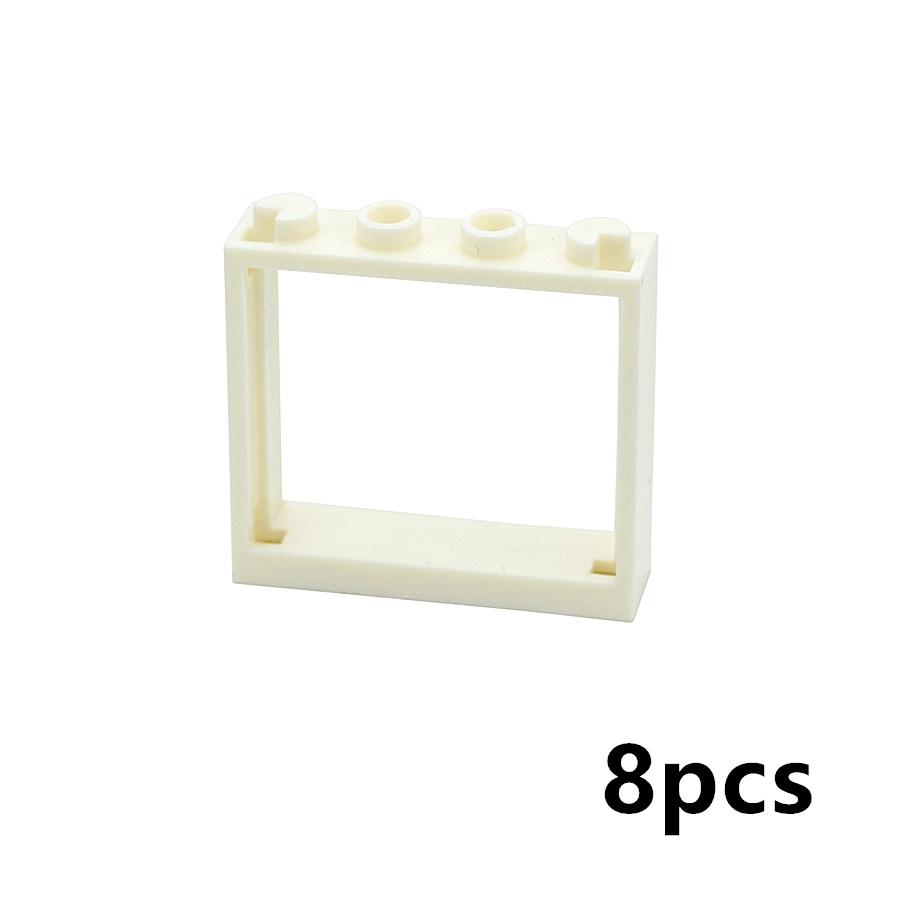 MOC Bricks Door Frame Glass Window 1x4x3 60594 60608 DIY Architecture House Building Blocks Toys Kids Educational Plastic Bricks