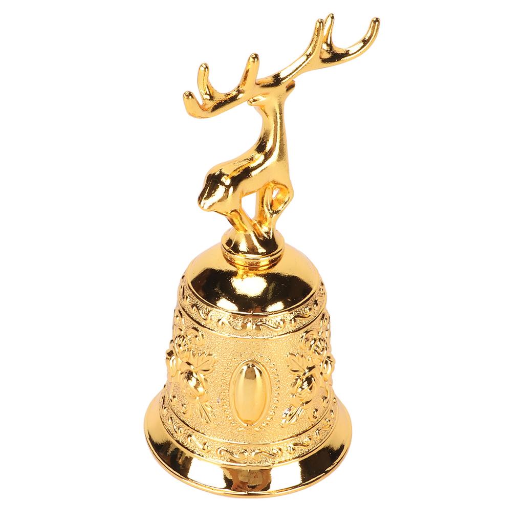 Deer Shape Hand Bell Vintage Plating Process Rustproof Polished Finish Metal Hand Bell for Dining