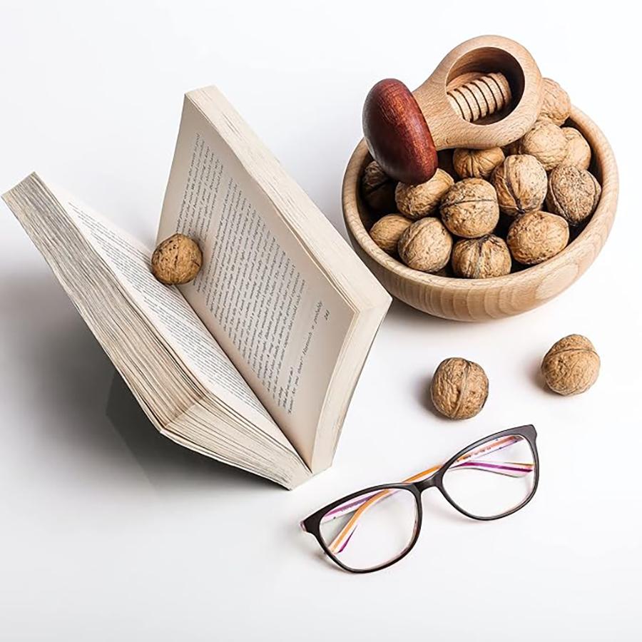 Trä Nötkrossare Svampformad Trä Nötkrossare Naturligt Bokträ Nötskalare Tång för Valnötter Pekannötter Nöter Hasselnötter Macadamianötter