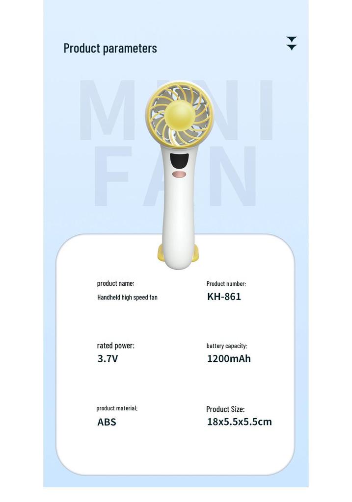 USB Rechargeable Portable Mini Handheld Fan for Desk and Outdoor Use