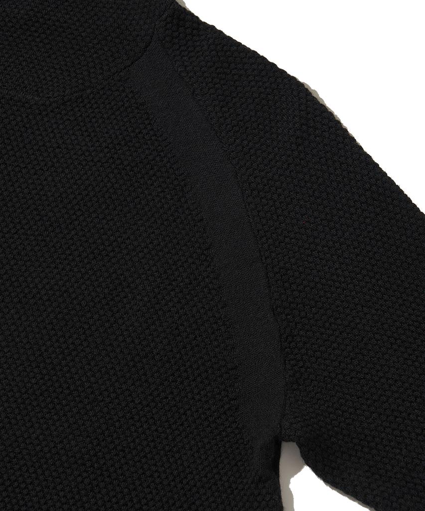 Merino Wool Balaclava Knit Pullover_Black