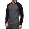 Men'S Button Up Long Sleeved Fashionable Casual Sports Top