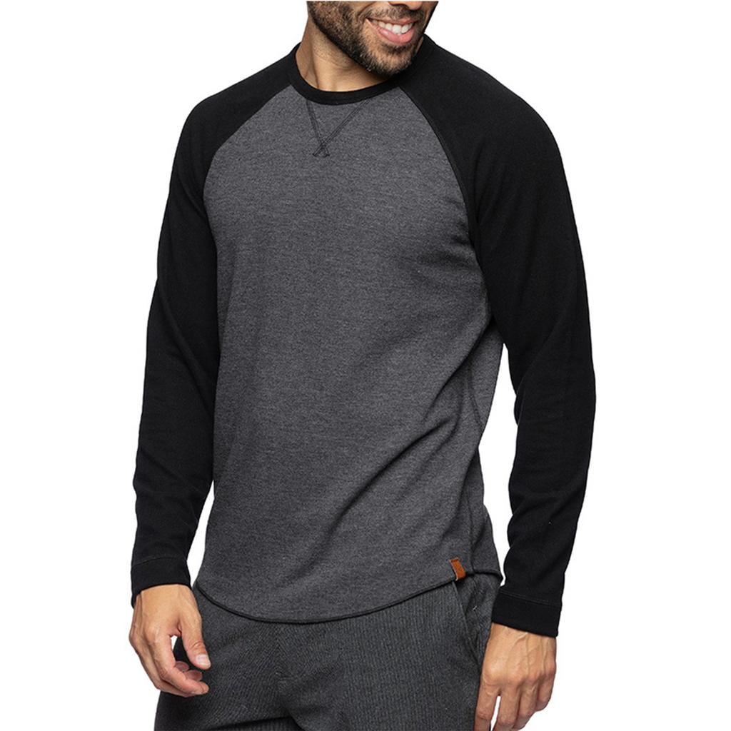 Men'S Button Up Long Sleeved Fashionable Casual Sports Top
