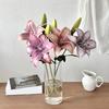 20inch Artificial Lily Flower Fake Real Touch Lily with 2 Heads Blooms 2 Buds for Home Office Decor Wedding Party Spring Table