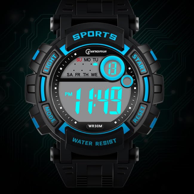 MINGRUI Large Display Sports Digital Suitable for Men and Waterproof for Daily Japanese Instruction Manual Time Field Factory Elementary School Junior
