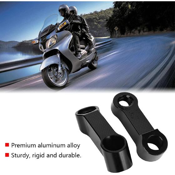Qiilu 10mm 8mm Motorcycle Rearview Mirror Mount Riser Extender Adapter Extension Kit Black Aluminum Alloy Mirror Extender Mirror Adapter Kit