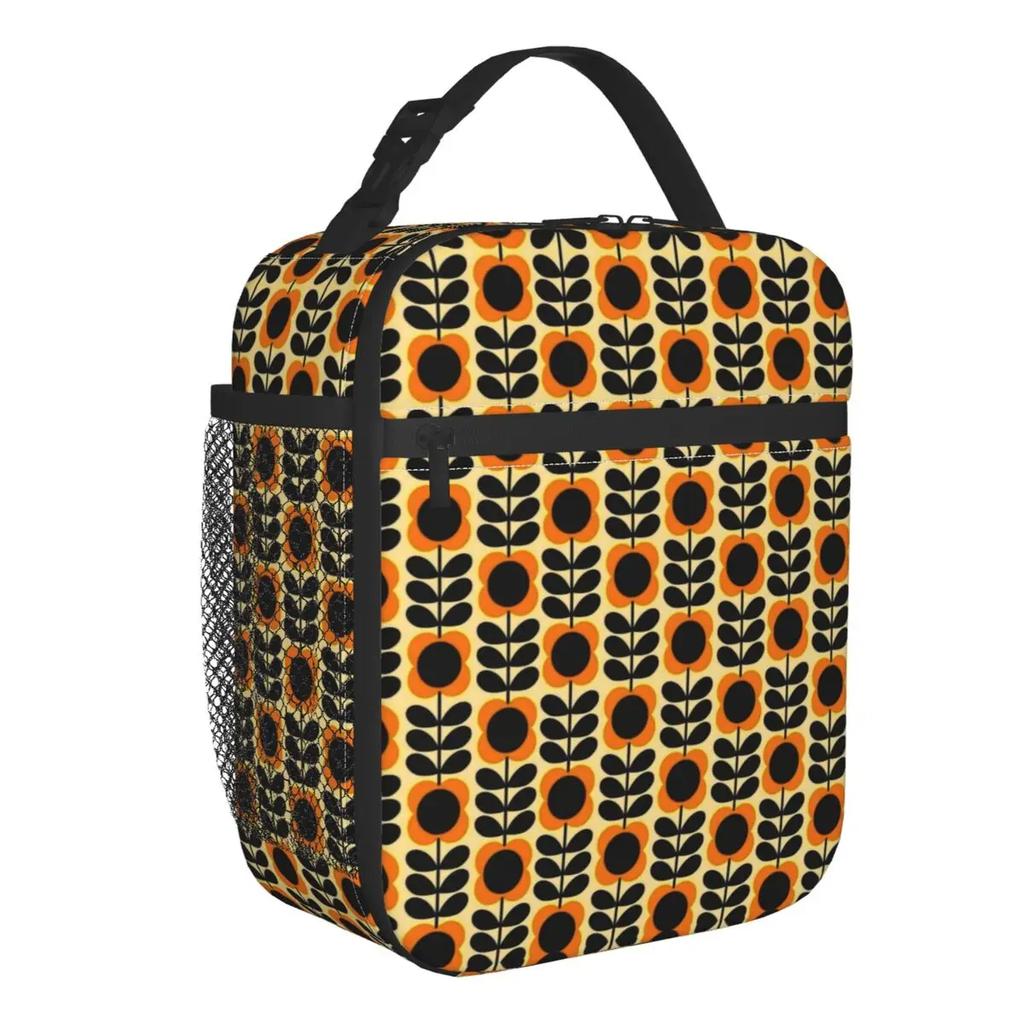Abstract Flowers Orla Kiely Portable Lunch Box Leakproof Scandinavian Style Thermal Cooler Food Insulated Lunch Bag Kids School
