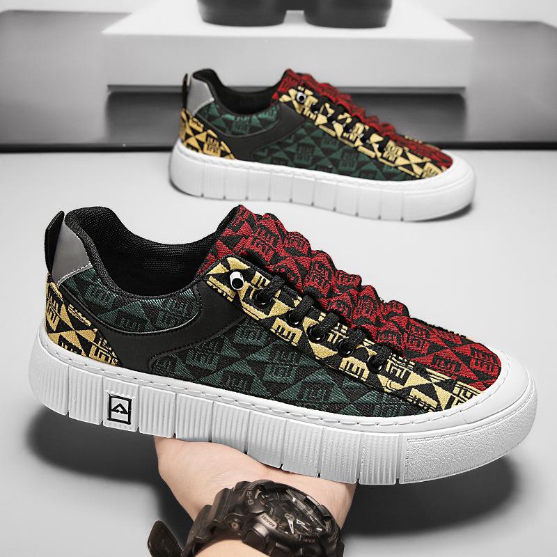 

Men s shoes 2025 autumn low-top platform comfortable casual canvas shoes, young students outdoor travel play board shoes 39