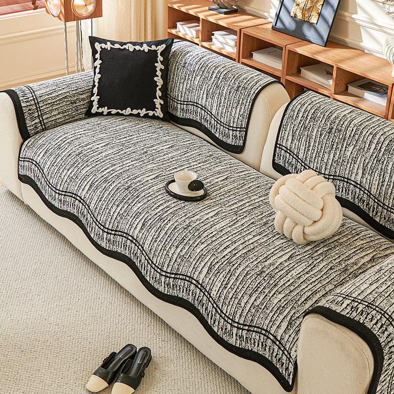 Special-Shaped Chenille Sofa Cushion  New Four-Season Universal Sofa Cover High-End Non-Slip Straight Seat Cushion