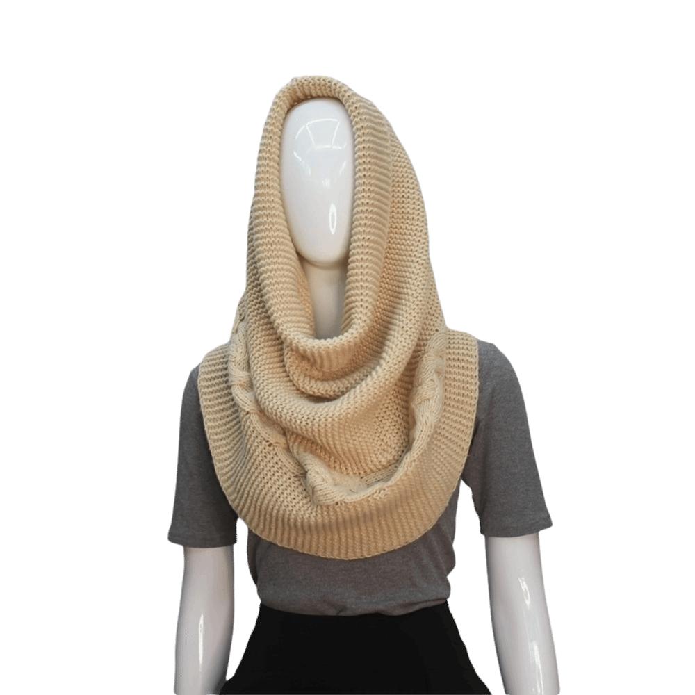 2-in-1 Neck Warmer Knit Neck Cover Chic Turtleneck Loop Scarf Commute