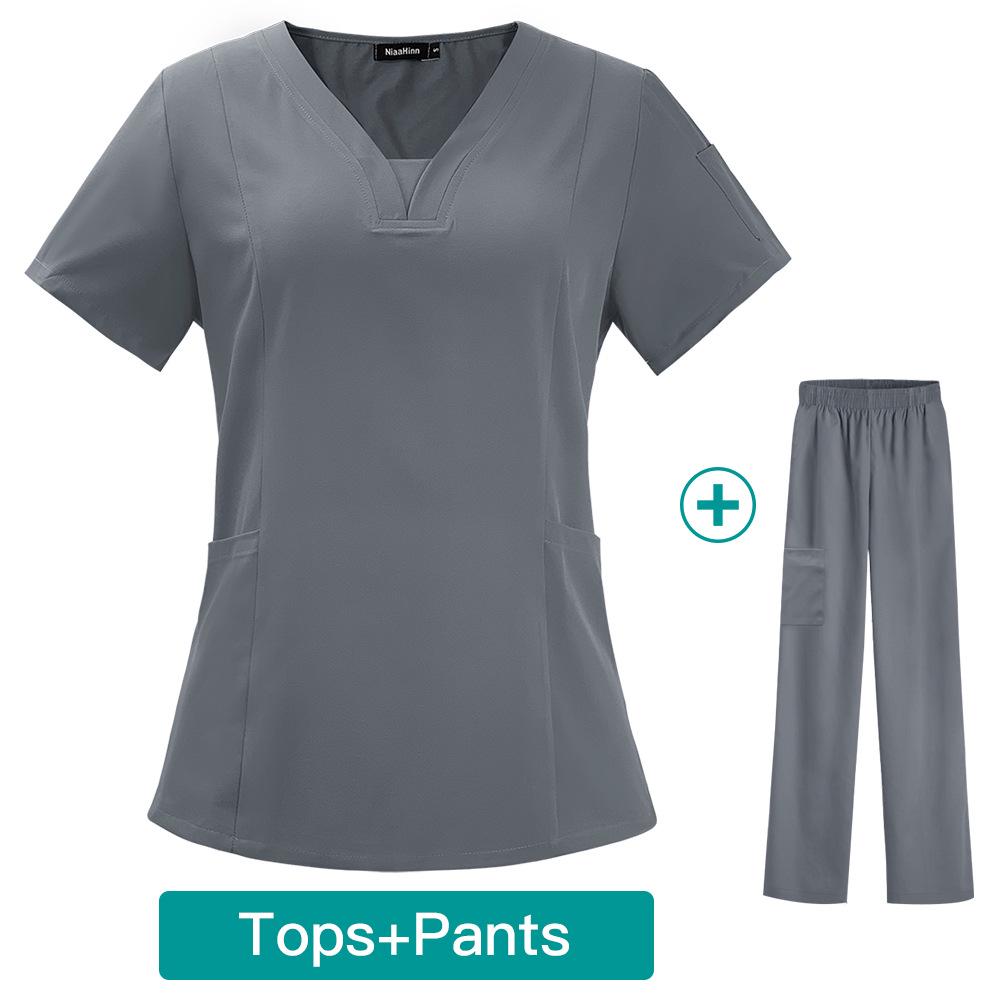 Women's and Men's Short Sleeve Scrub Suit for Dental, ICU, and Salon Professionals
