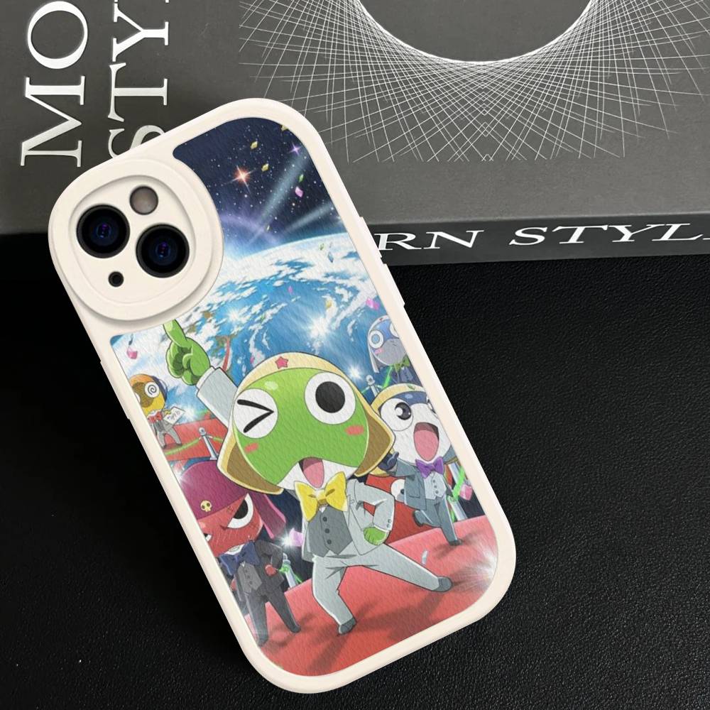 Keroro Frog Cool Gunsou Sergeant Phone Case For IPhone 16 15 14 13 12 11 Pro Max Plus Leather Shockproof Cover