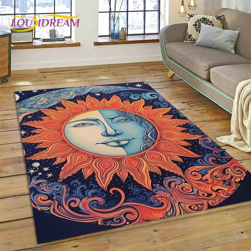 Tajemný tarot Sun Moon Mandala Kouzelný koberec do ložnice Obývací pokoj Domácí dekorace na pohovku, dětská hra Velká dekorační podložka na podlahu