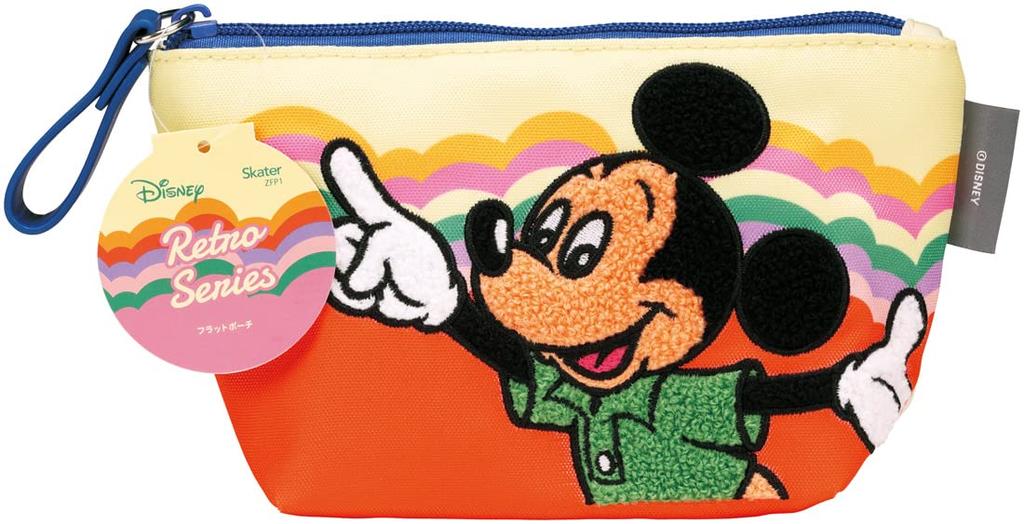 Skater Flat Pouch Going Out Accessory Case Gusset Disney Retro Mickey Mouse Girls Women ZFP1-A
