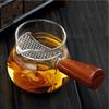 Side Long Wooden Handle High Borosilicate Glass Tea Dispenser Fair Cup With Filter Chahai Kung Fu Tea Set