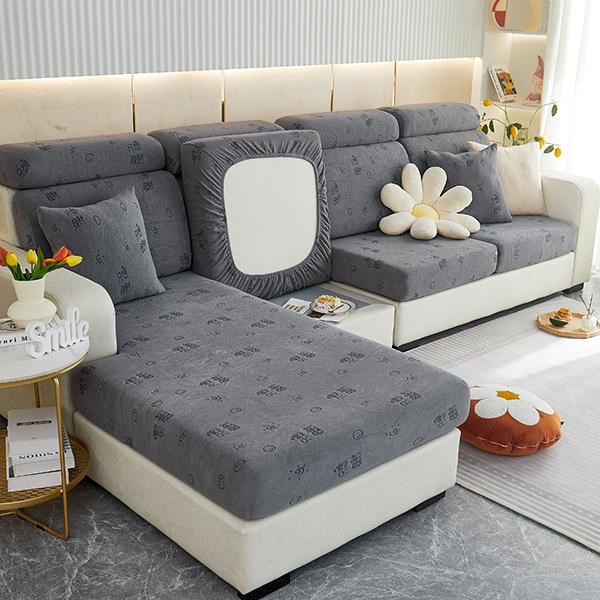 Sofa-Sitzkissenbezug, Jacquard-Stuhlbezug, dehnbar, waschbar, abnehmbarer Schonbezug, Polar-Fleece, Sofa-Möbelschutz