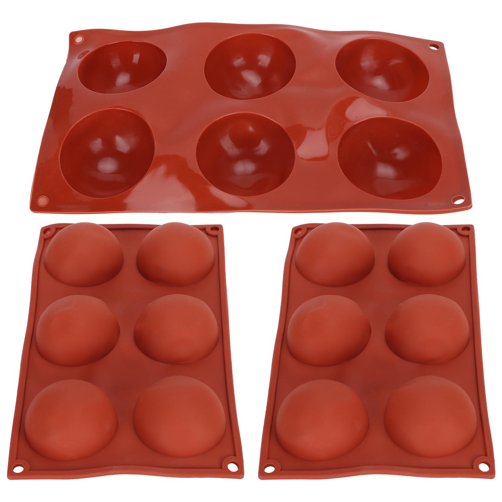 3Pcs Semi Sphere Silicone Mold DIY Baking Making Hot Chocolate Cake Dessert Jelly Dome Mousse L6 Semi Sphere 58085