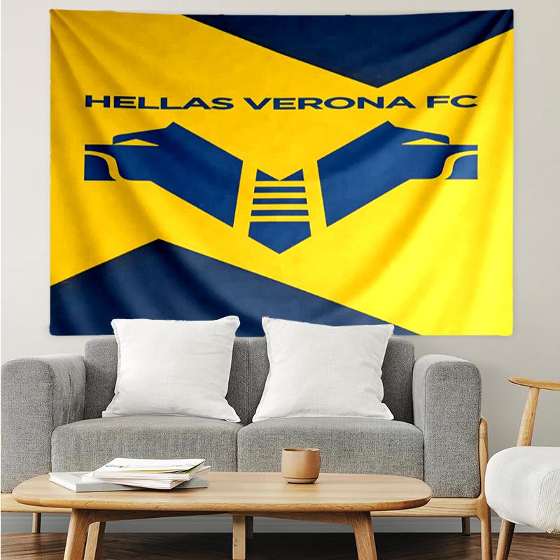 Hellas Verona Fc Crest Tapestry, Unique Design Tapestry, Suitable for Bedroom,Livingroom, Playroom,Heartwarming Fan Holiday Gifts