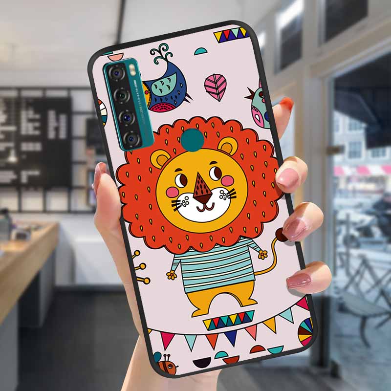 For TCL 20S Cases 20L 20se 20L+ 3D Relief Floral Silicone Emboss Covers For TCL 20S Back Cases Protective Coques Fundas TCL 20SE