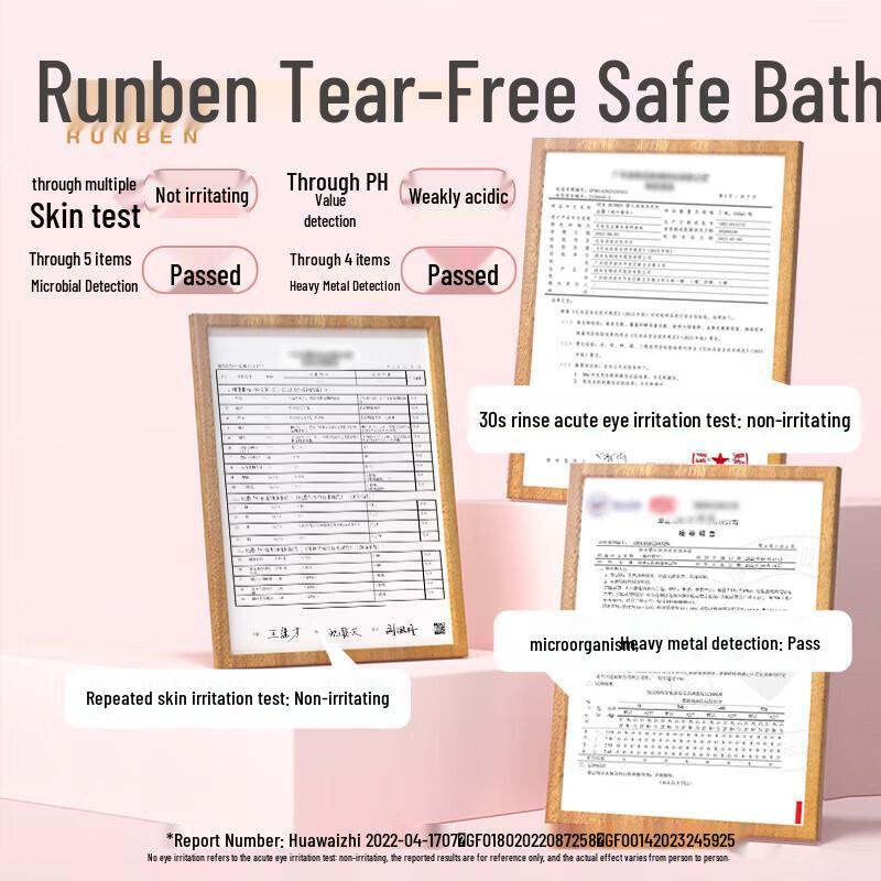 RUNBEN Kids Bubble Shampoo & Body Wash with Peach Leaf Extract