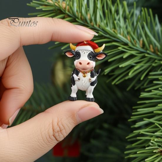 Decorative Ornaments for Backpacks Keys Christmas Cow Ornament Advent Calendar 2026, 24 Days 2D Acrylic Hanging Pendant Creative Holiday Gift
