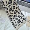 Korean Style Leopard Print Knit Scarf - Versatile Autumn/Winter Neck Warmer for Girls