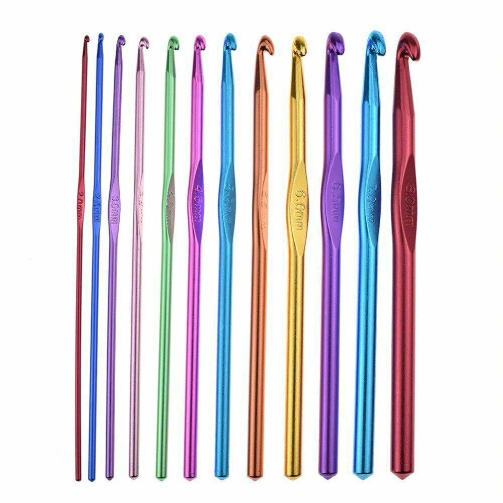 With Ergonomic Grips Yarn Craft Crochet Hook Set Sewing Needles Weave Accessaries Knitting Needles