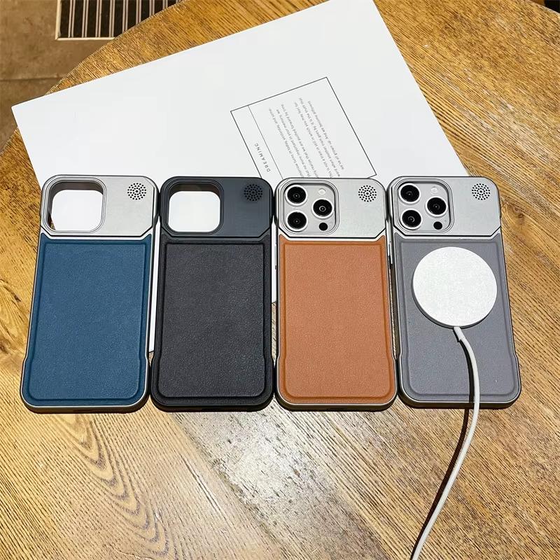 Luxe Kunstleer Aromatherapie Magnetische Telefoonhoes voor IPhone 17 16 E 15 14 13 12 11 Pro Max Randloos Draadloos Opladen Cover