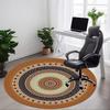 1pc Mandala Pattern Office Round Rug, Non-slip, Soft and Durable Office Rug for Interior Decoration, Perfect for Office, Beautiful Decoration Yy260324