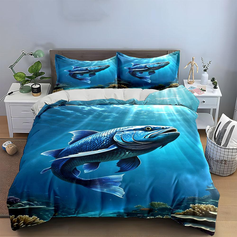 Underwater Marine Theme Decor Set Multiple Sizes Kid'S And Adults' Bedroom Exquisite 3Pc Bedding Set, Gift