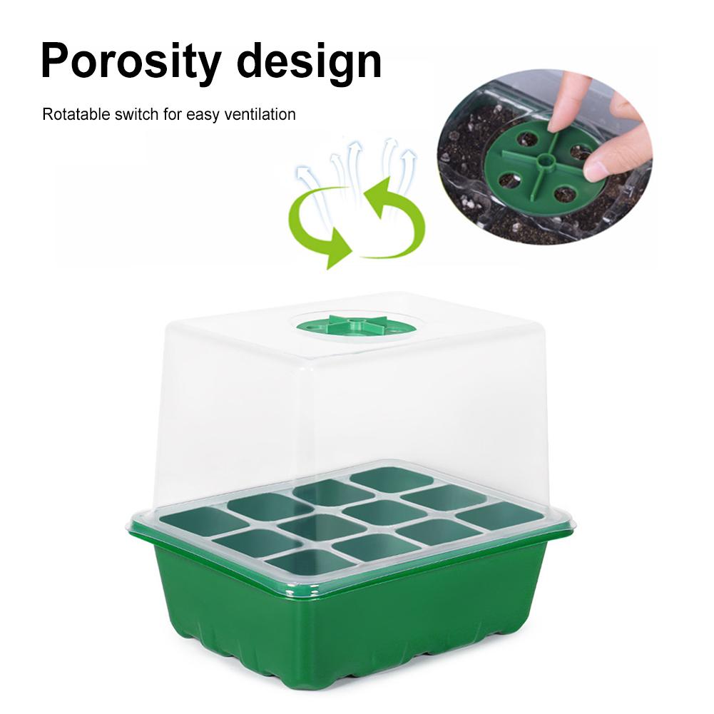 6/12 Hole Flower Plant Seed Grows Box Seed Propagation Container Garden Grow Germination Box with Biodegradable Seed Nursery Bag