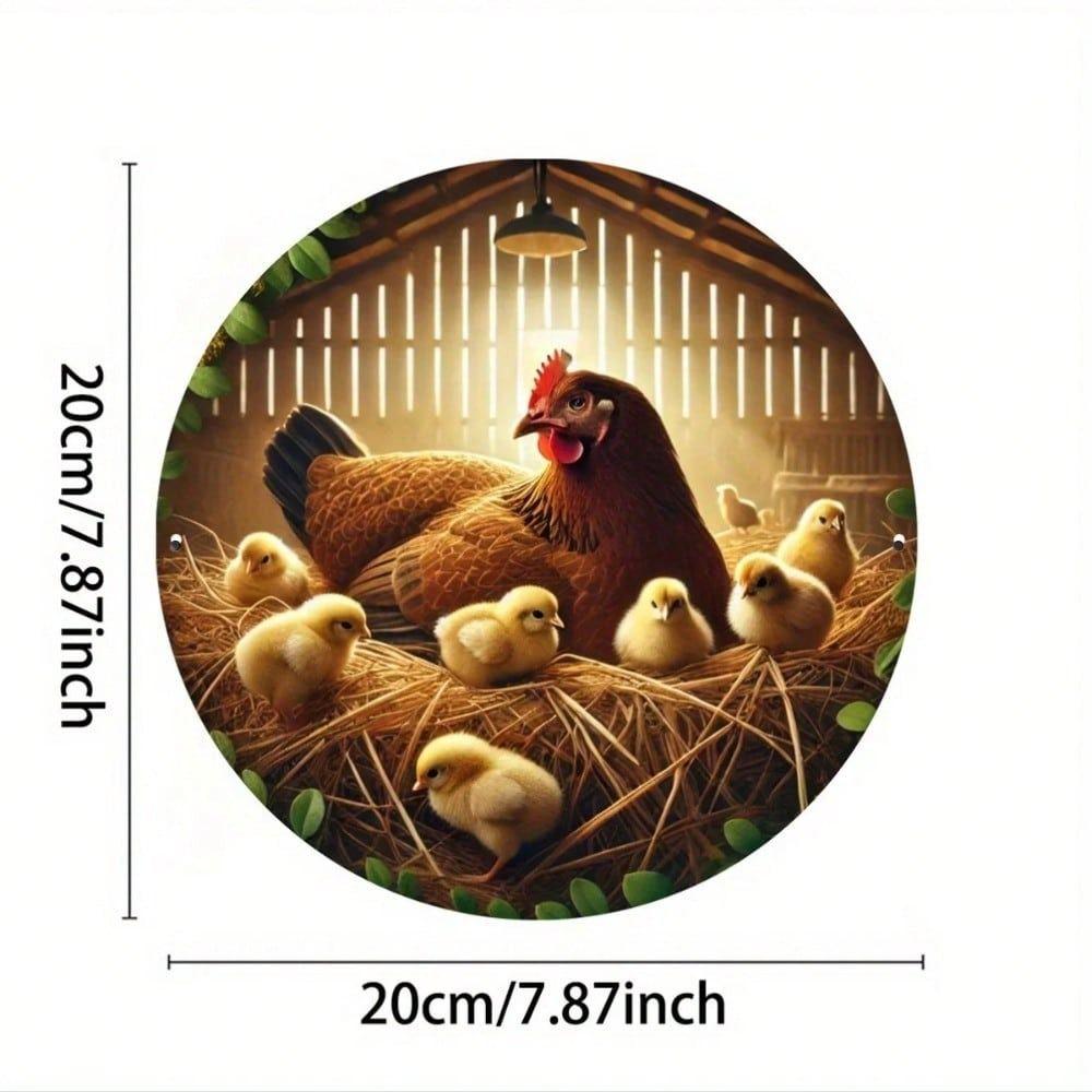 Blechschild Wandkunst, Vintage Metallposter für Küche Huhn, Rustikales Dekor für Wohnzimmer