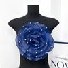 Mode 3D Organza Stof Rozenbloemen Patch Kunstmatig 26,5 cm 3D Bloemenhoofd DIY Naaien Applicatie Broche Accessoires