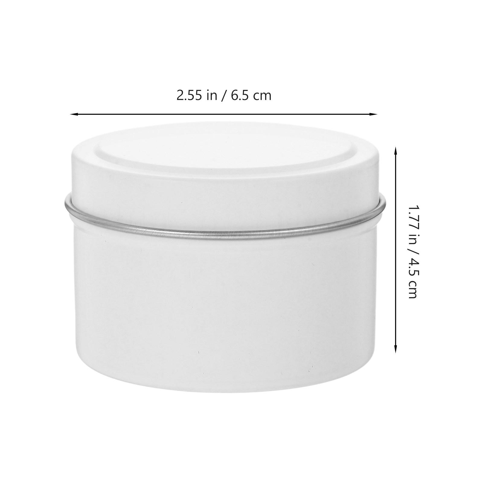 

4Pcs Small Round Metal Jars DIY Empty Tin Containers for Aromatherapy Candles Crafting Home Decor Storage Votive Tea белый
