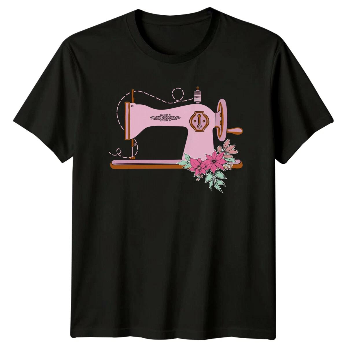 Vintage Sewing Machine Floral Quilting Hobby T-Shirt XXXXL