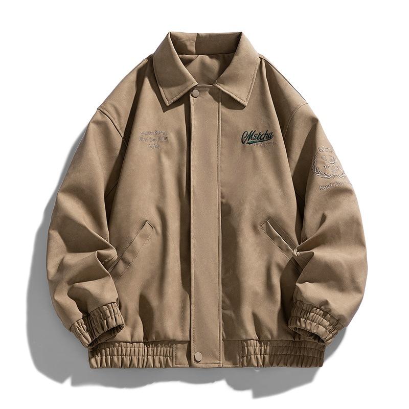 New Fattened Plus Size Leather Jacket Men's PU Leather Tooling Large Size Leather Jacket Men's Stand-Up Collar Locomotive Douyin Cross