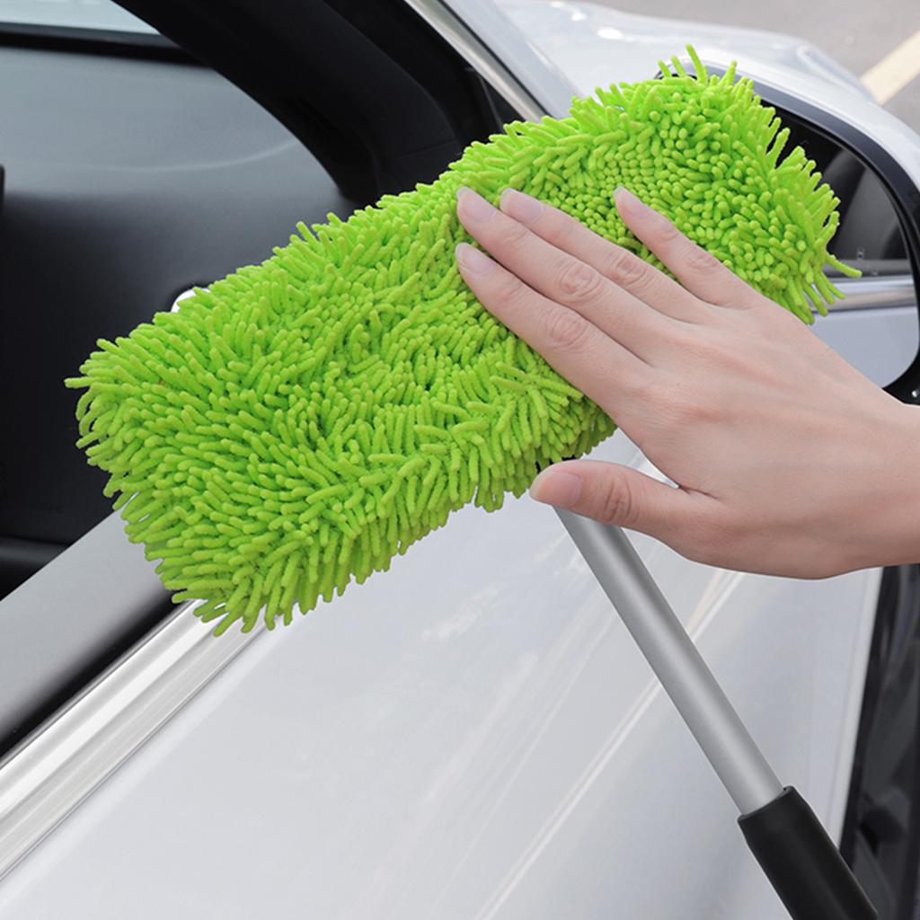 Interior Windshield Cleaning Tool 180 Degree Rotatable and Extendable Handle Auto Inside Glass Wiper Kit for Cars