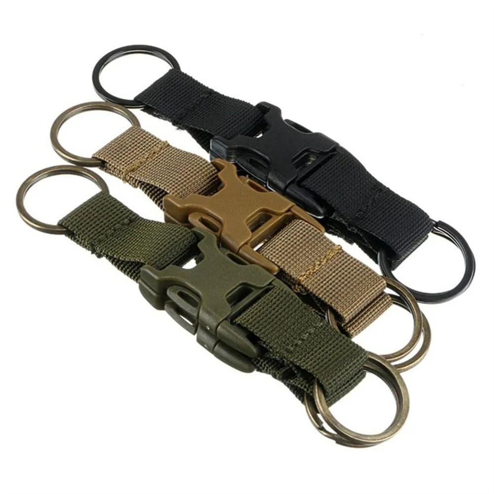 

Быстросъемный наружный зажим Molle из нейлоновой стропы для кемпинга, держатель для ключей, прочный, для походов, скалолазания чёрный