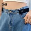 Canvas Lazy Belt Elastic Rubber Band Visible Snap Button Adjustable Slide Buckle Waistband Jeans Pants Accessories