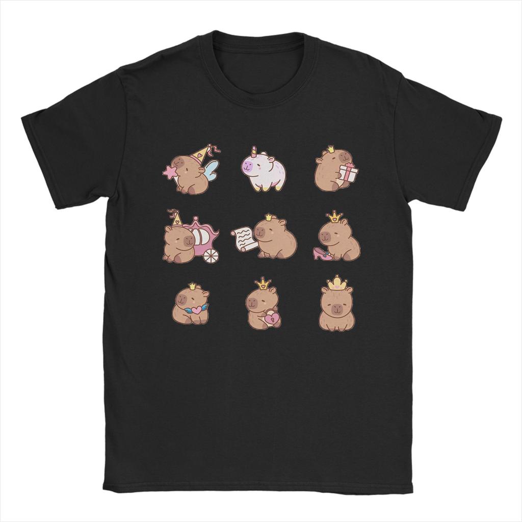 Kawaii Capybara Animal Tshirts Unisex Unisex Novelty 100 Cotton Tees Round Neck Short Sleeve T Shirt Gift Tops