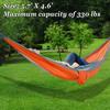 Ultra Light Nylon Parachute Hammock Travel Camping Air Swing Bed 330LB Capacity With Straps and Carabiners Portable Compact