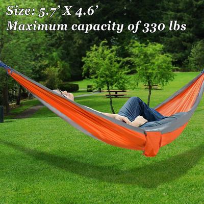 Rede de Paraquedas de Nylon Ultraleve para Viagem, Camping, Cama Suspensa de Ar, Capacidade 330LB Com Correias e Mosquetões, Portátil, Compacta