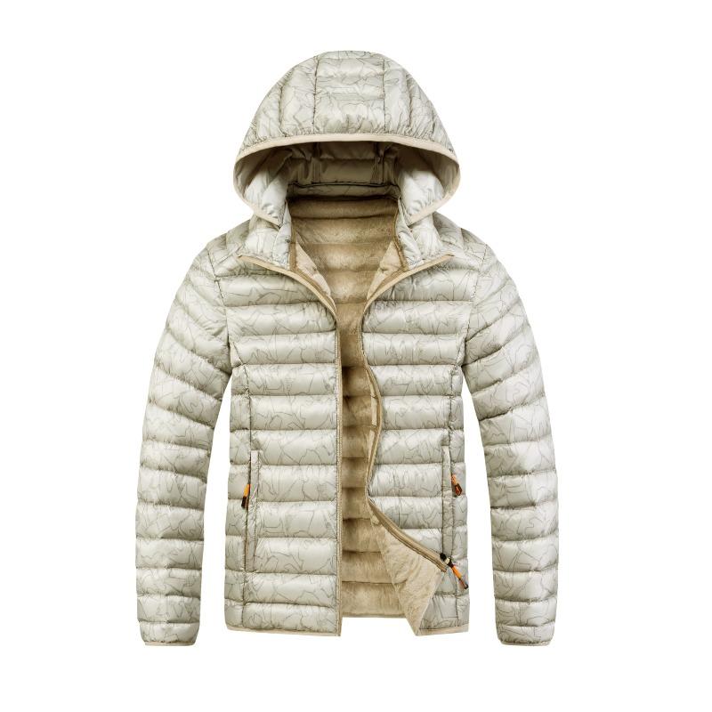 

Rib Suit Padded Jacket Men s Winter Removable Hat Fleece Thickened Padded Jacket Men s 4XL