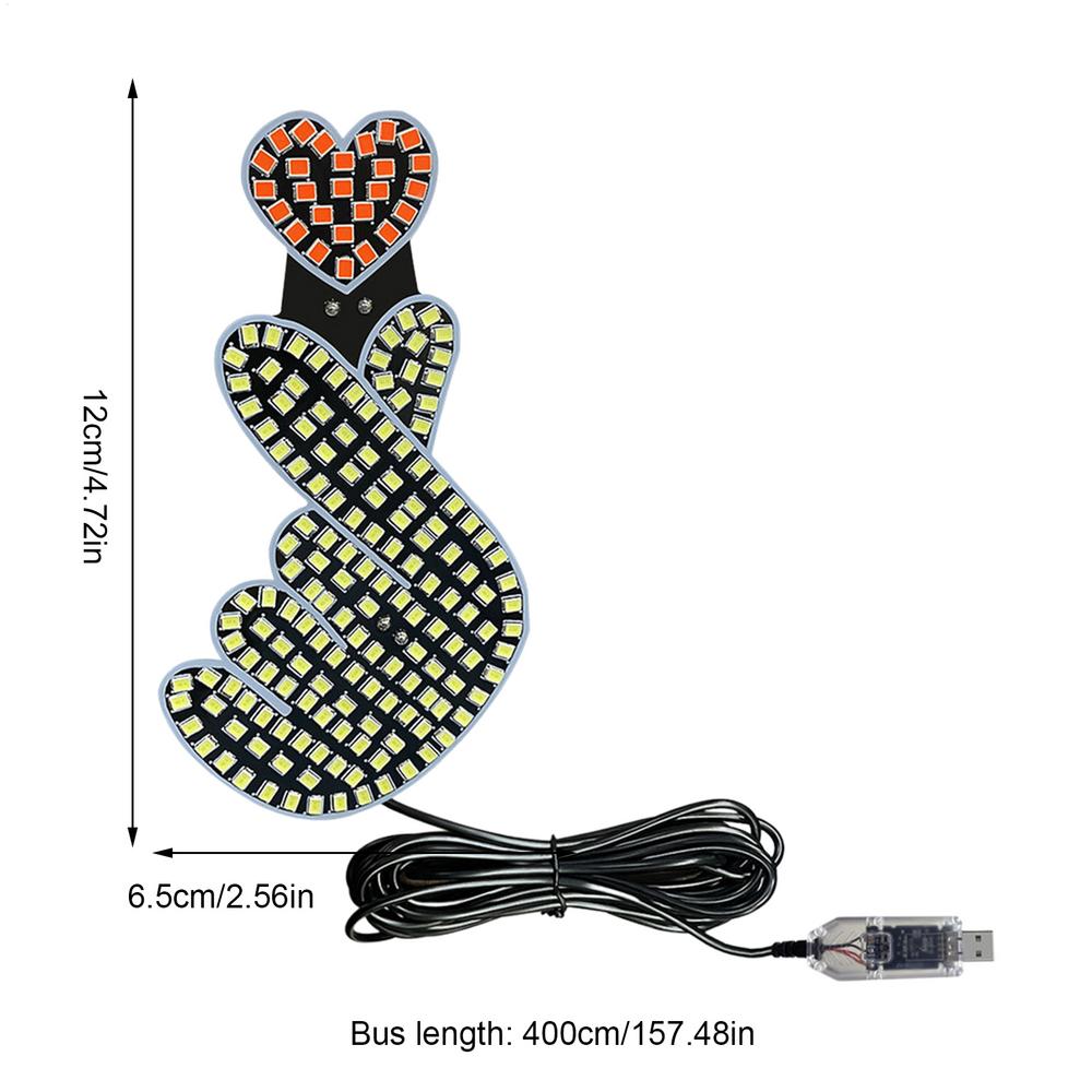 

Heart Car Accessories Plug In Dynamic Ambient Lighting Car Decorations For Windshield Truck Window Door Night Valentines Women