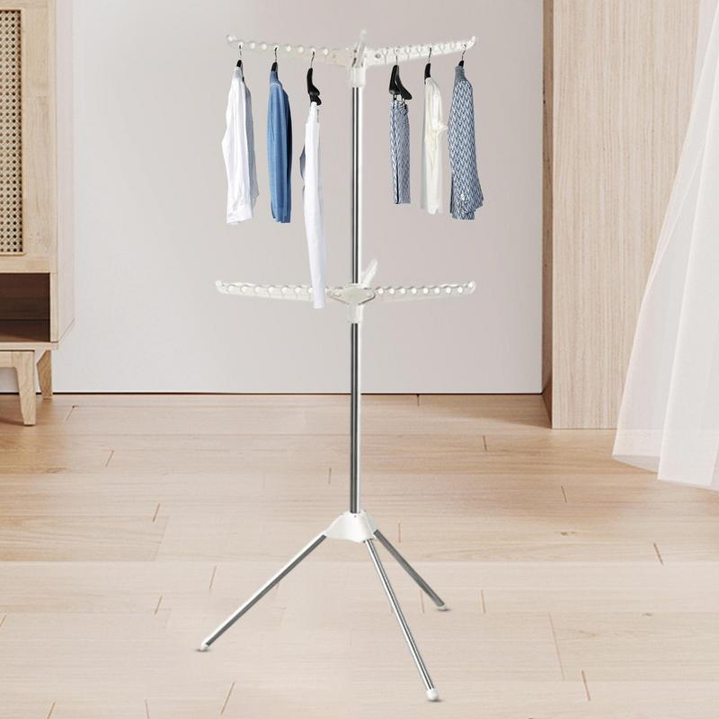 Collapsible Tripod Clothes Drying Rack, Foldable Portable Space Saving Laundry Drying Racks Clothes Drying Hanging Rack Stand