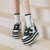 Super High Heel Platform White Shoes Women's Spring and Autumn 2025 New Casual Muffin Shoes Velcro Single Shoes Women's Tide